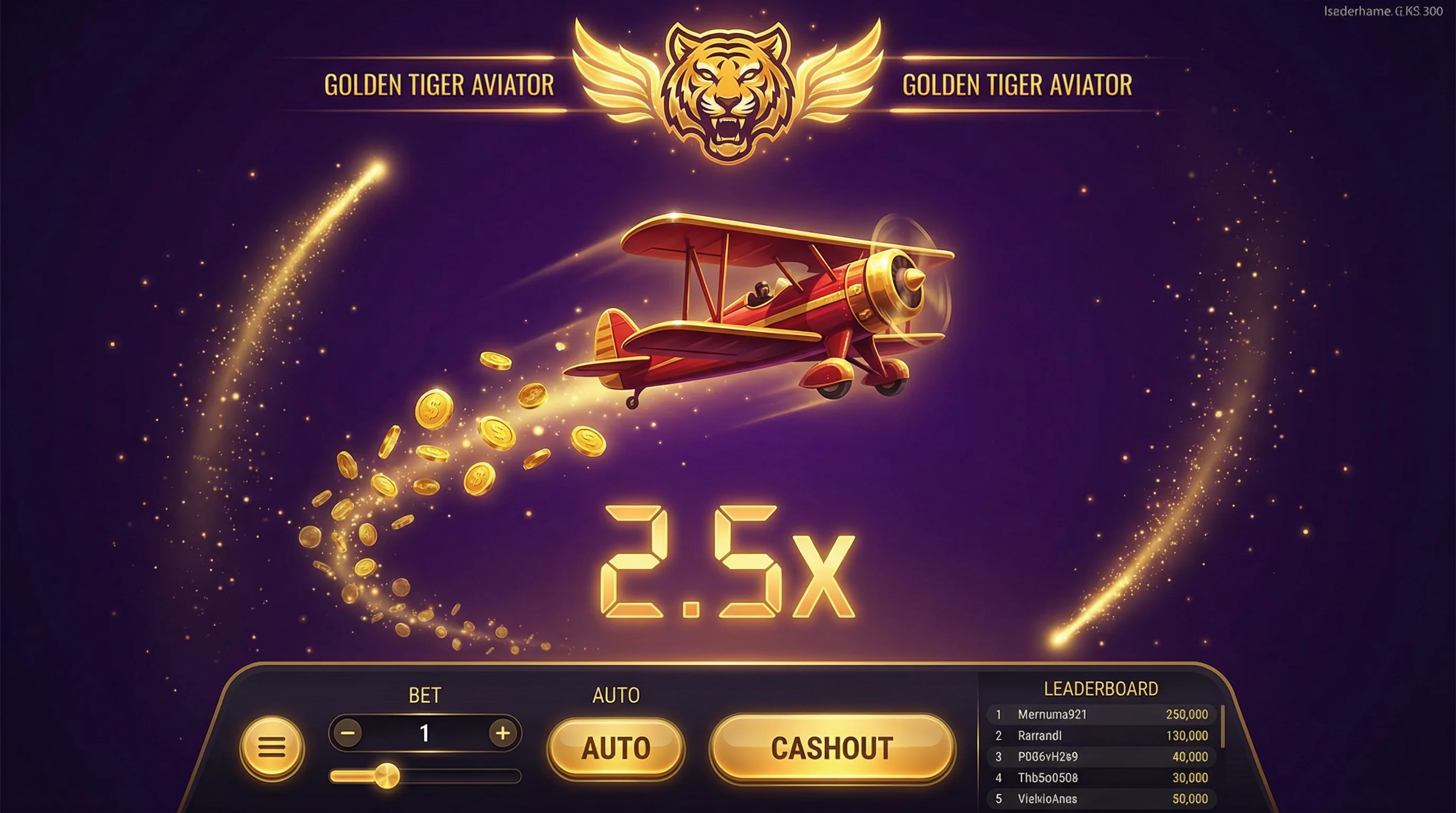 Juego Aviator con avión despegando y multiplicador creciente